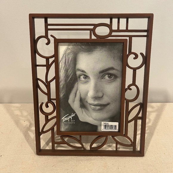 Terragraphics Rustic Copper Toned Metal Picture Frame for 5x7 Photo - Picture 1 of 4